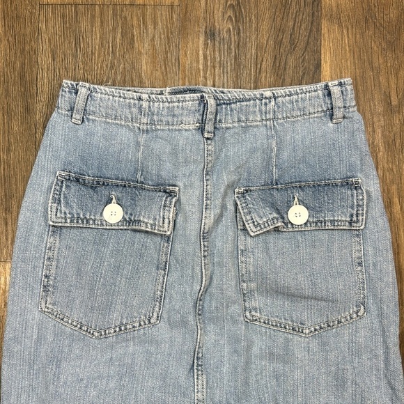 Denim Jean Front Slit Trend Skirt - Picture 6 of 8